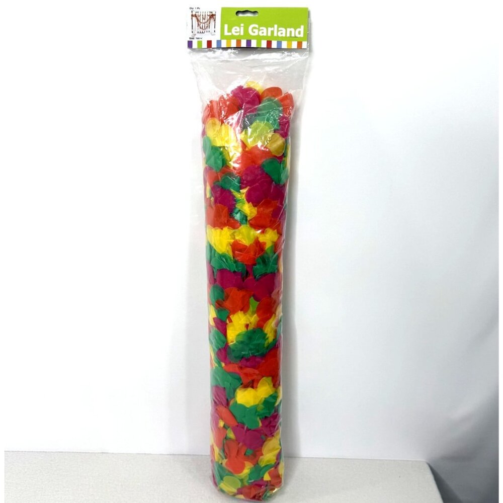 Fun Express 100 Ft x 2 In Multicolored Hawaiian Flower Lei Garland Plastic - Picture 3 of 5